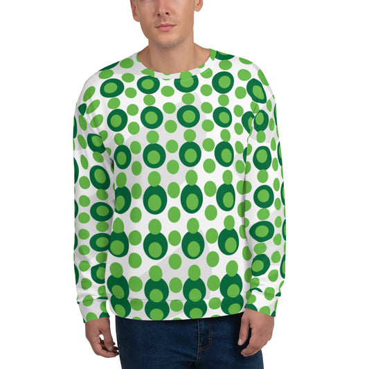 All-Over Print Recycled Unisex Sweatshirt Circles Kelly Green for Man