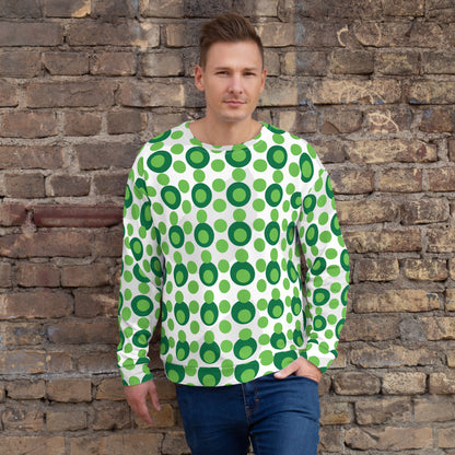 All-Over Print Recycled Unisex Sweatshirt Circles Kelly Green for Man