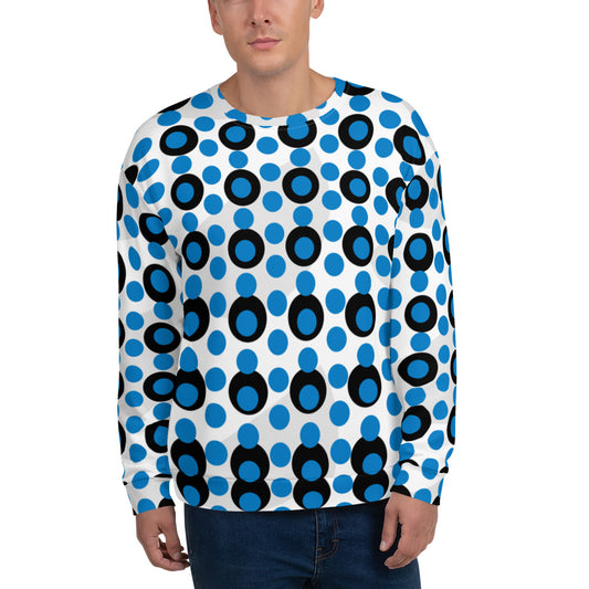 All-Over Print Recycled Unisex Sweatshirt Circles Navy Blue for Man