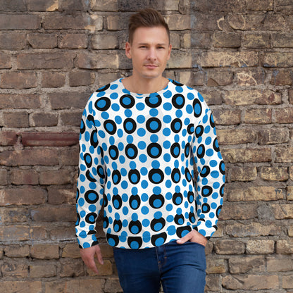 All-Over Print Recycled Unisex Sweatshirt Circles Navy Blue for Man