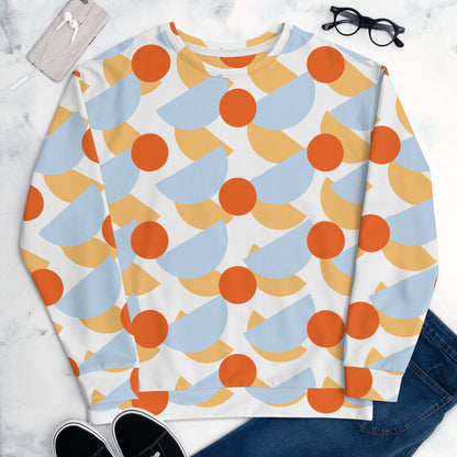 Recycled Unisex Sweatshirt Mushrooms Pattens Blue for Man