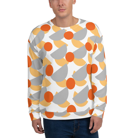 All-Over Print Recycled Unisex Sweatshirt Mushrooms Silver for Man