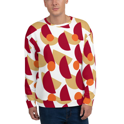 All-Over Print Recycled Unisex Sweatshirt Mushrooms Carmine for Man