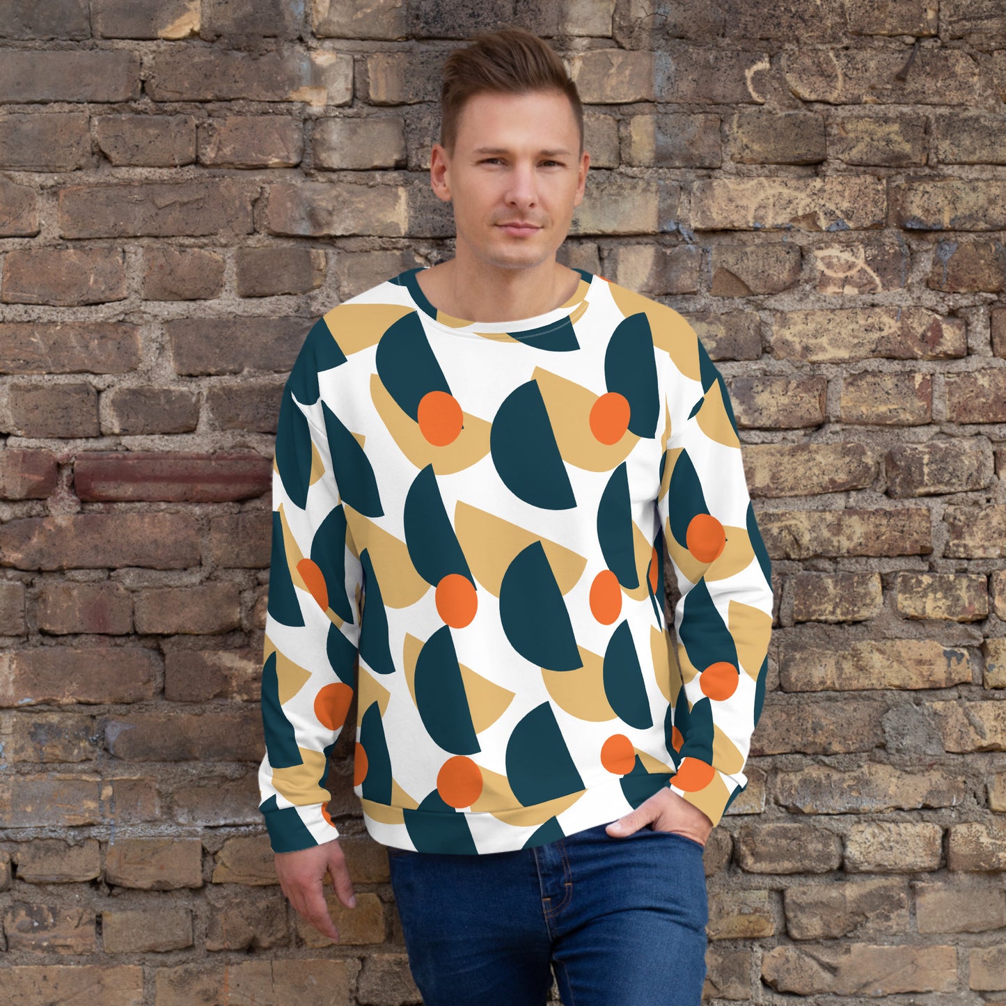 All-Over Print Recycled Unisex Sweatshirt Mushrooms Eclipse