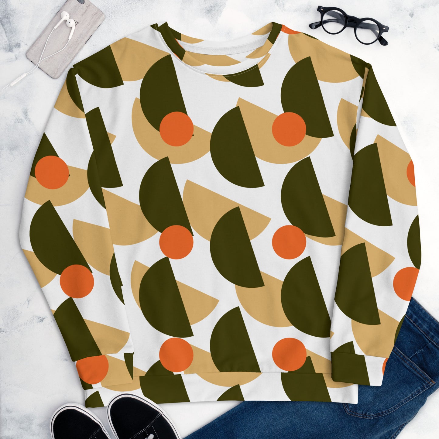 All-Over Print Recycled Unisex Sweatshirt Mushrooms Karaka for Man