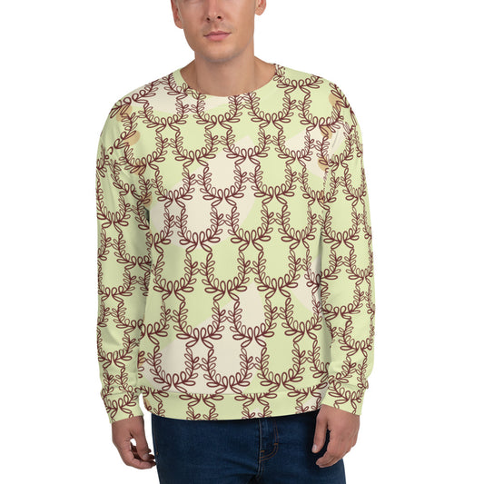All-Over Print Recycled Unisex Sweatshirt Laurel Leaf Crown Snow Flurry for Man