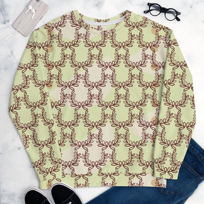 All-Over Print Recycled Unisex Sweatshirt Laurel Leaf Crown Snow Flurry for Man