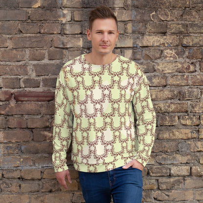 All-Over Print Recycled Unisex Sweatshirt Laurel Leaf Crown Snow Flurry for Man