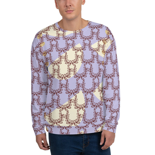 All-Over Print Recycled Unisex Sweatshirt Laurel Leaf Crown Melrose for Man