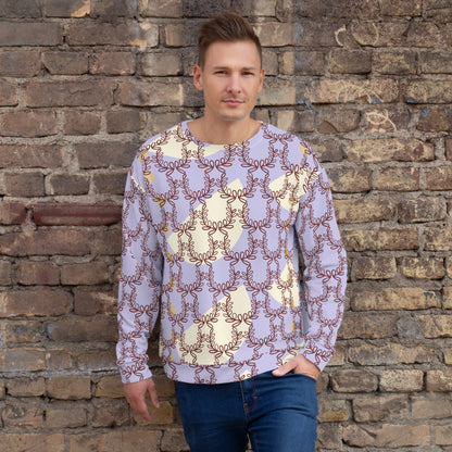 All-Over Print Recycled Unisex Sweatshirt Laurel Leaf Crown Melrose for Man
