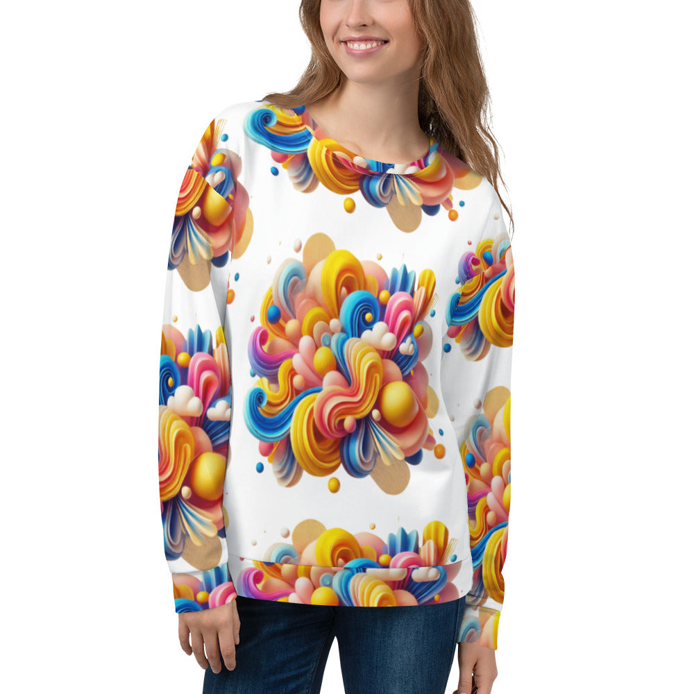 All-Over Print Recycled Unisex Sweatshirt Joyful Waves for Woman