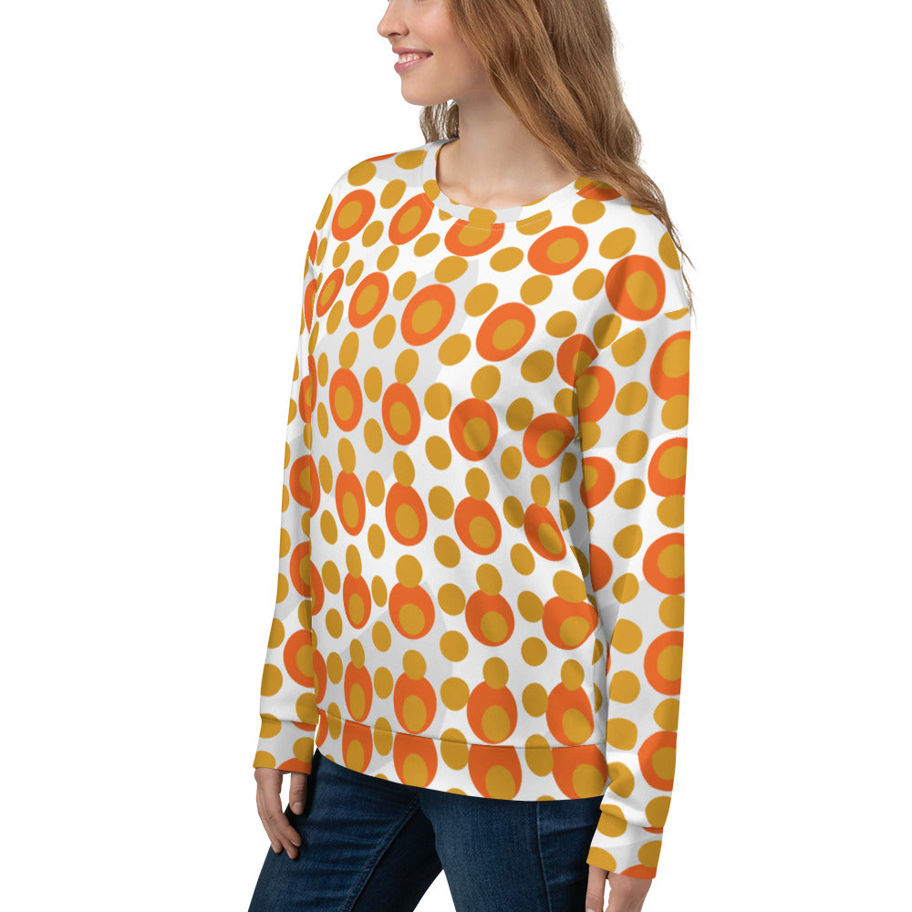 All-Over Print Recycled Unisex Sweatshirt Circles Buttercup for Woman
