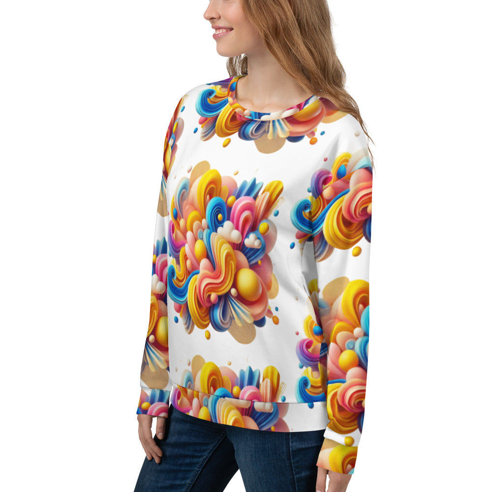 All-Over Print Recycled Unisex Sweatshirt Joyful Waves for Woman