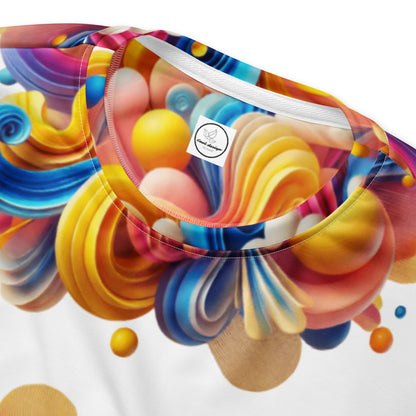 All-Over Print Recycled Unisex Sweatshirt Joyful Waves for Woman