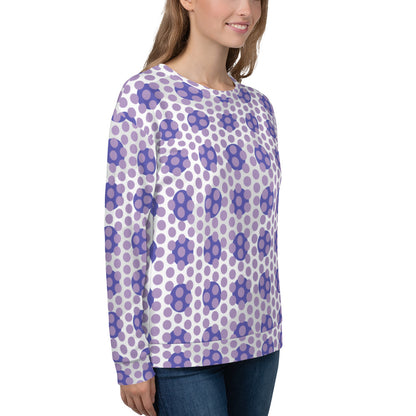All-Over Print Recycled Unisex Sweatshirt Circles Polka-dot East Side Violet for Woman