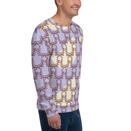 All-Over Print Recycled Unisex Sweatshirt Laurel Leaf Crown Melrose for Man