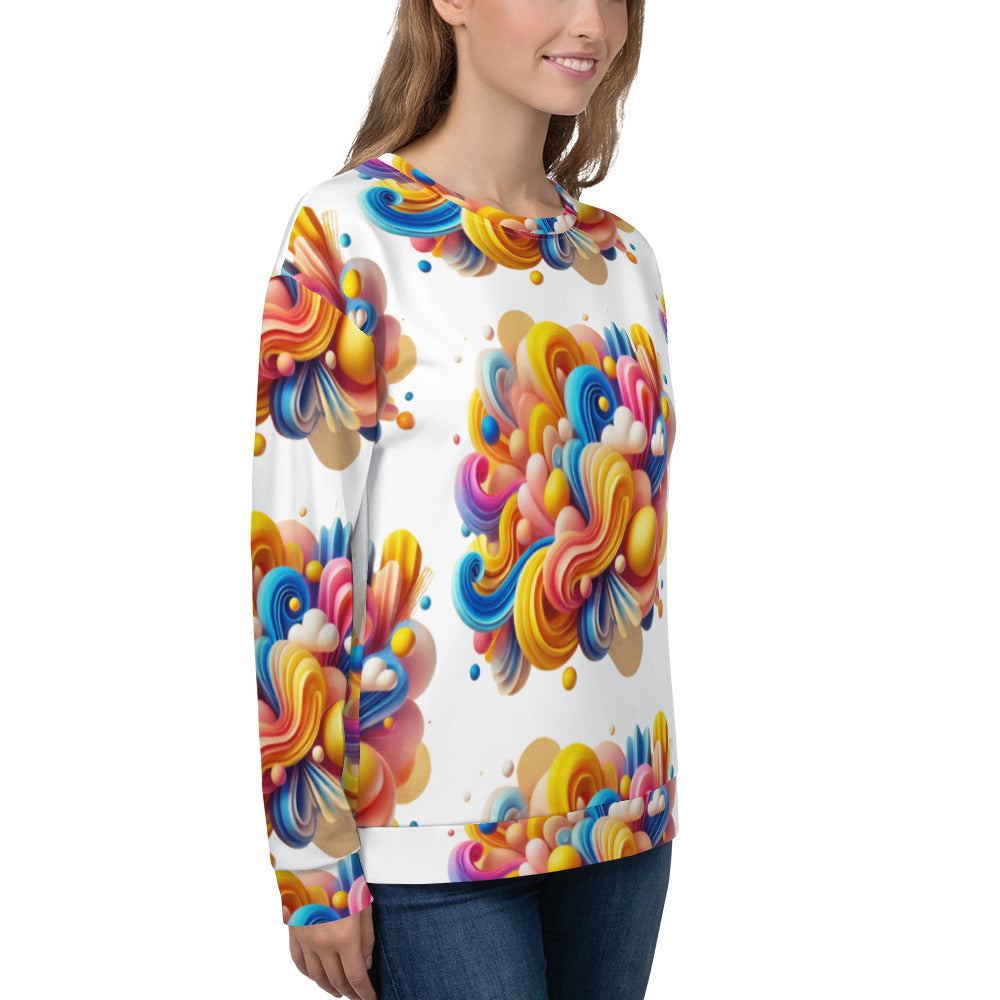 All-Over Print Recycled Unisex Sweatshirt Joyful Waves for Woman