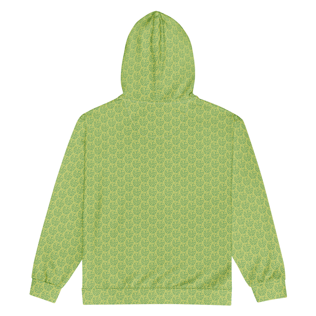Women's All-Over Print Recycled Unisex Zip Hoodie Leaves Wild Willow Green