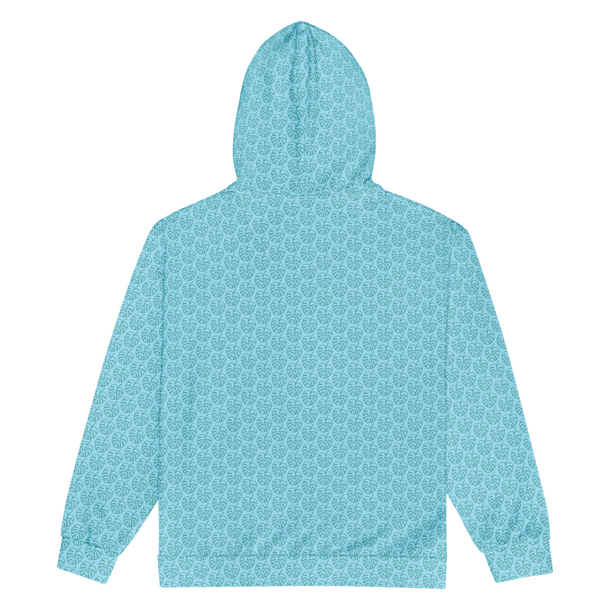 Women's All-Over Print Recycled Unisex Zip Hoodie Leaves Columbia Blue