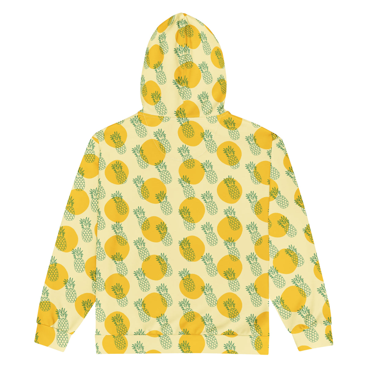 Men's All-Over Print Recycled Unisex Zip Hoodie Pineapples Banana Mania Yellow
