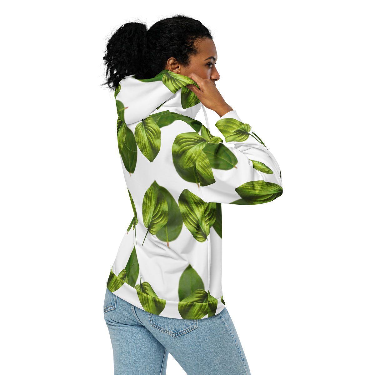 Women's All-Over Print Recycled Unisex Zip Hoodie Leaves
