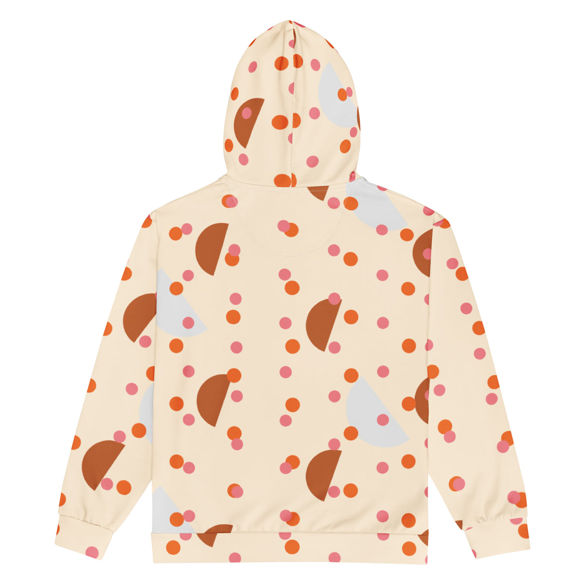 Women's All-Over Print Recycled Unisex Zip Hoodie Mushrooms Papaya Whip Beige