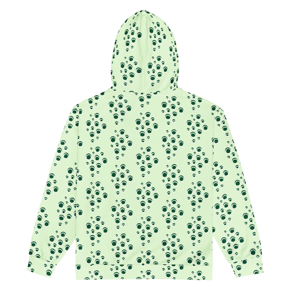 Women's All-Over Print Recycled Unisex Zip Hoodie Bubbles Panache Green