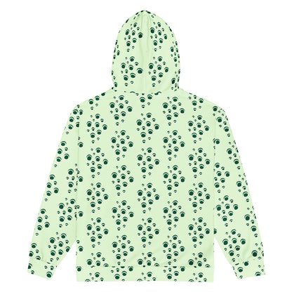 Women's All-Over Print Recycled Unisex Zip Hoodie Bubbles Panache Green