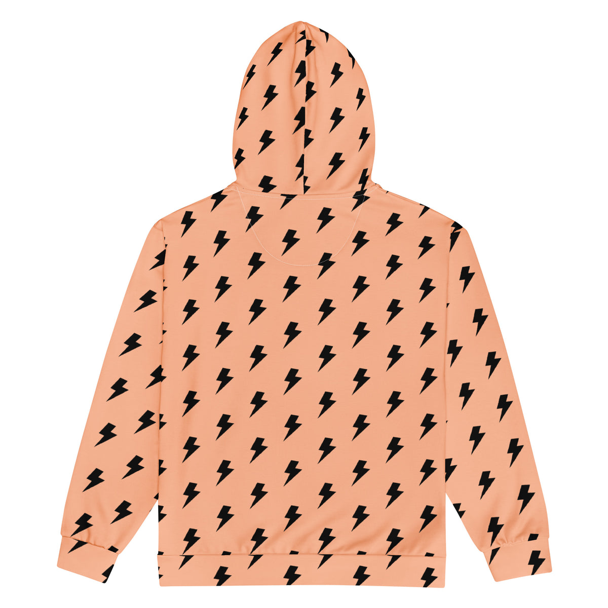 Men's All-Over Print Recycled Unisex Zip Hoodie Lighting Orange Mandys Pink