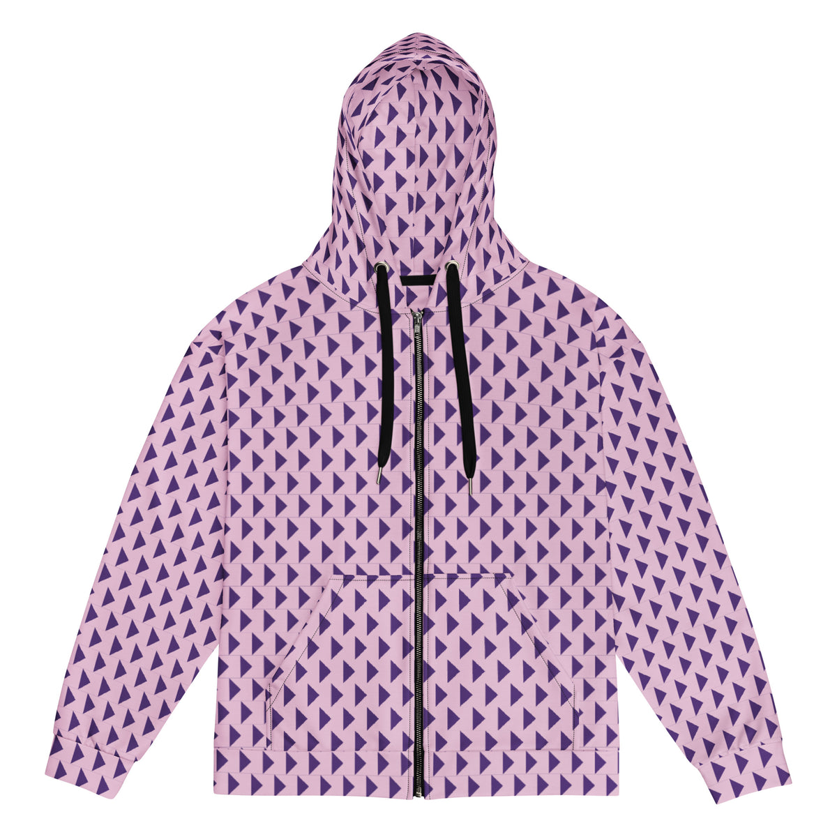 Men's All-Over Print Recycled Unisex Zip Hoodie Triangle Twilight Purple