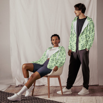 Men's  All-Over Print Recycled Unisex Zip Hoodie Bubbles Panache Green