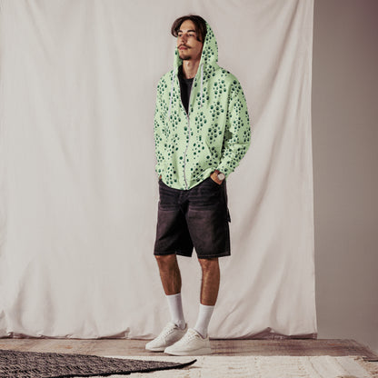 Men's  All-Over Print Recycled Unisex Zip Hoodie Bubbles Panache Green