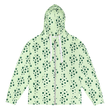Men's  All-Over Print Recycled Unisex Zip Hoodie Bubbles Panache Green