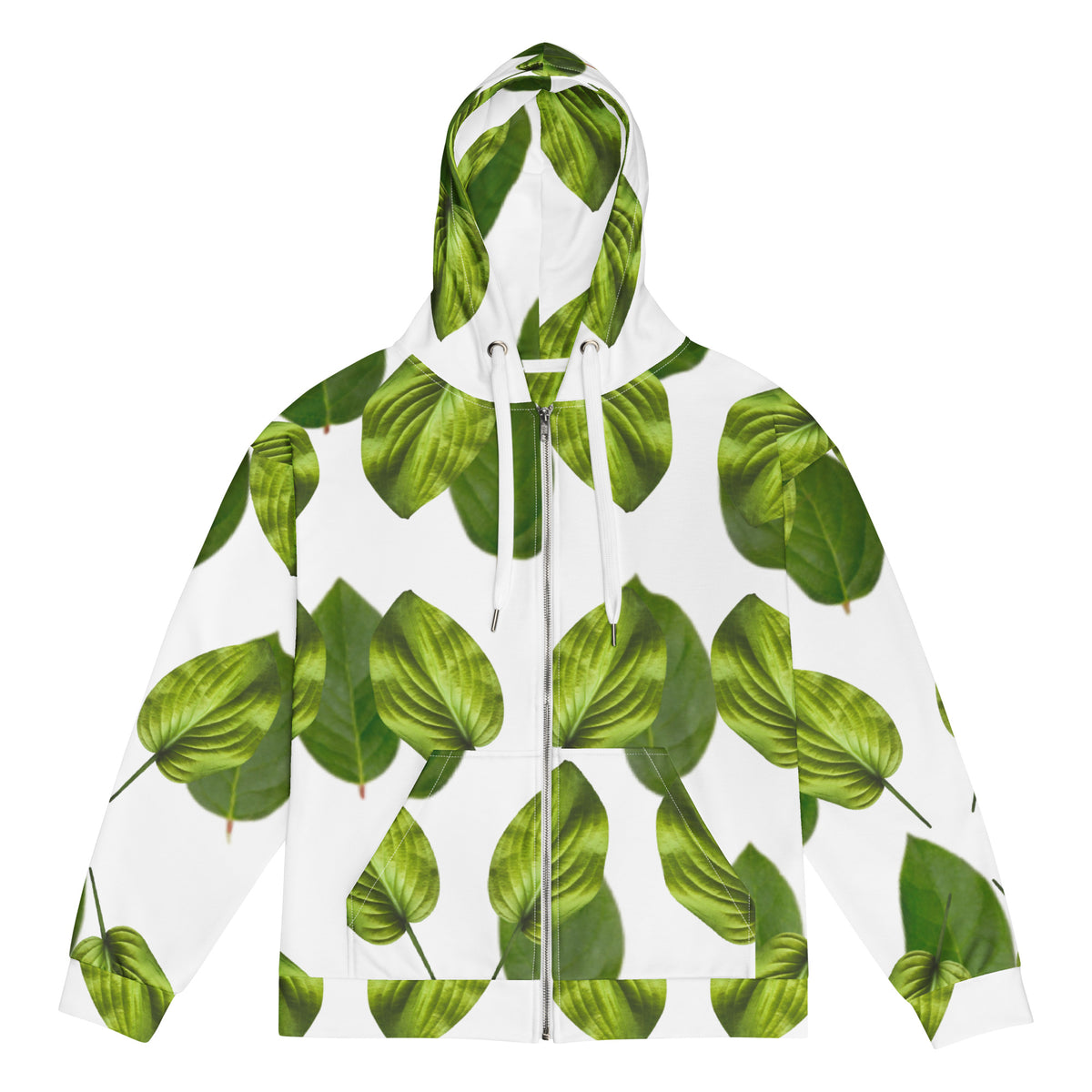 Women's All-Over Print Recycled Unisex Zip Hoodie Leaves
