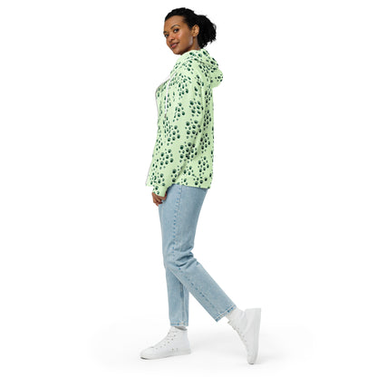 Women's All-Over Print Recycled Unisex Zip Hoodie Bubbles Panache Green