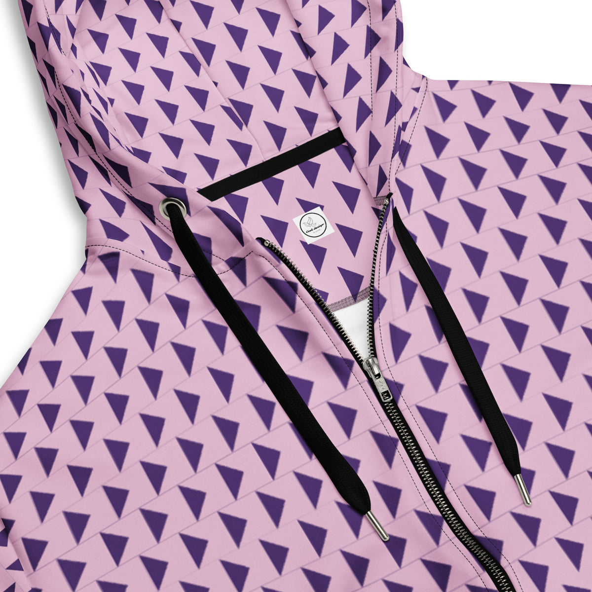 Men's All-Over Print Recycled Unisex Zip Hoodie Triangle Twilight Purple