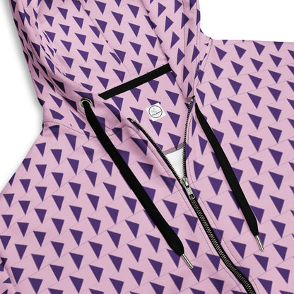 Men's All-Over Print Recycled Unisex Zip Hoodie Triangle Twilight Purple
