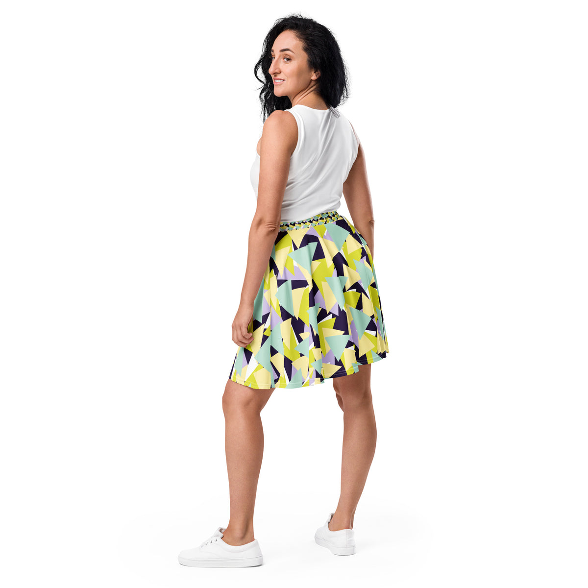 All-Over Print Skater Skirt Diamonds Banana Mania Yellow/Tolopea Purple