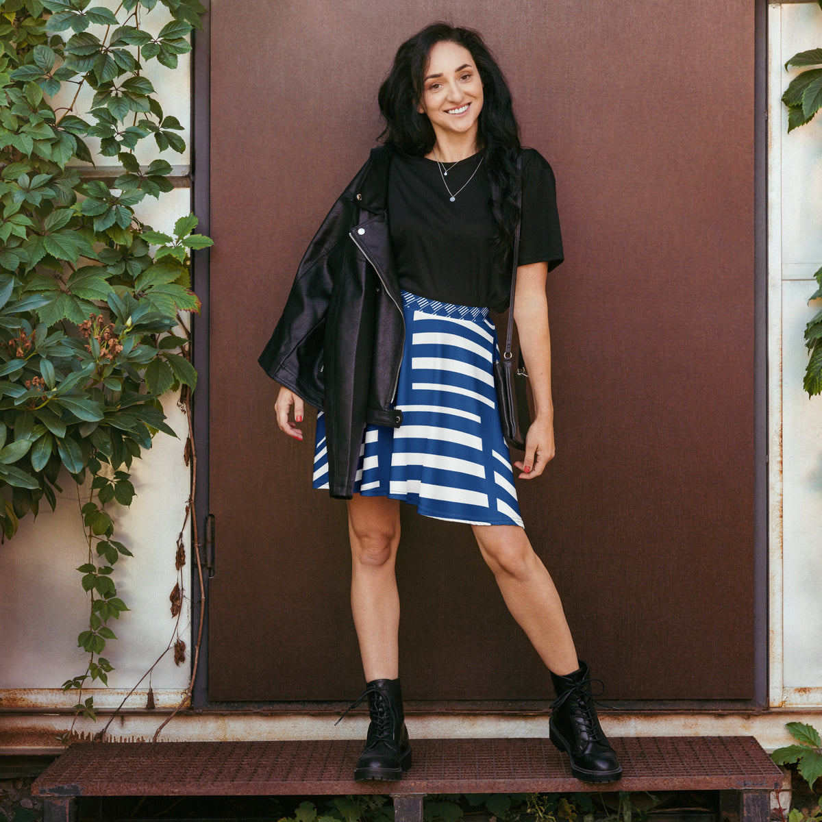 All-Over Print Skater Skirt Finnish Flag