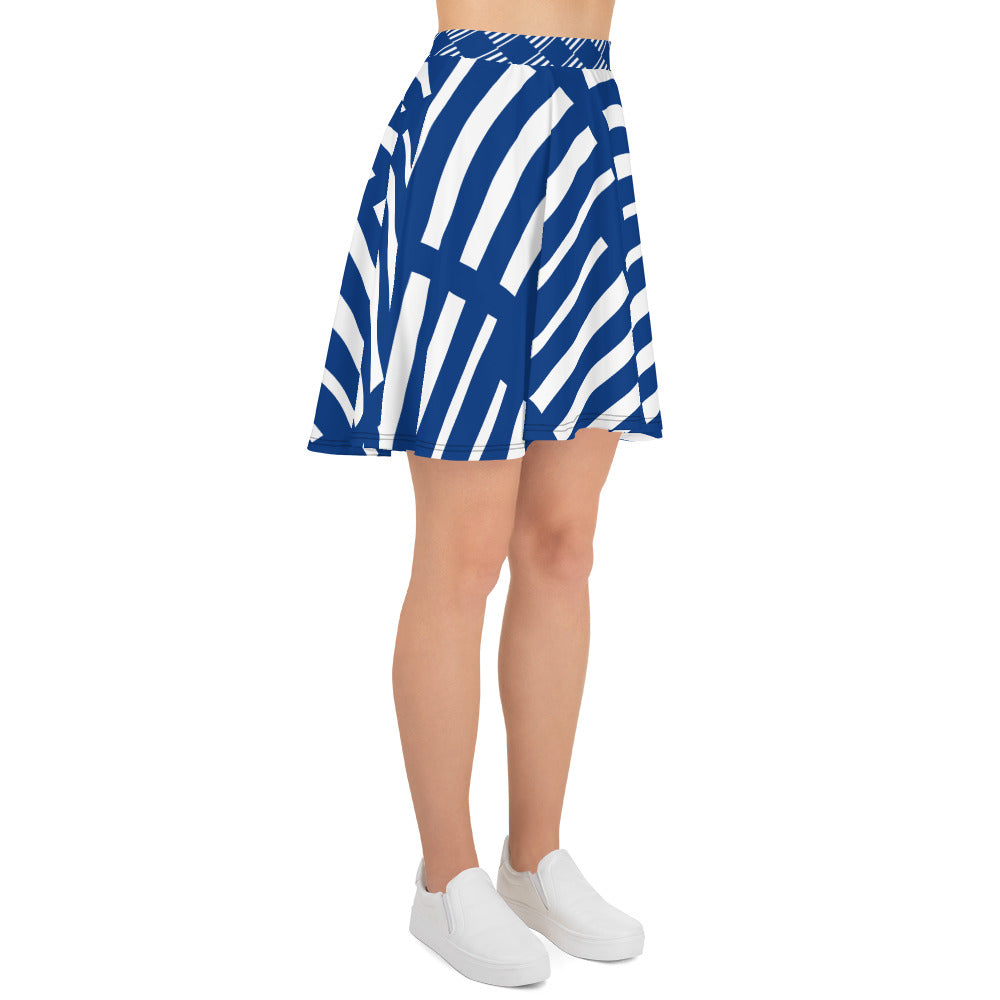 All-Over Print Skater Skirt Finnish Flag