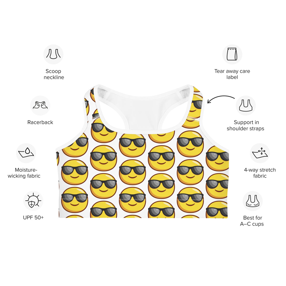All-Over Print Sports bra