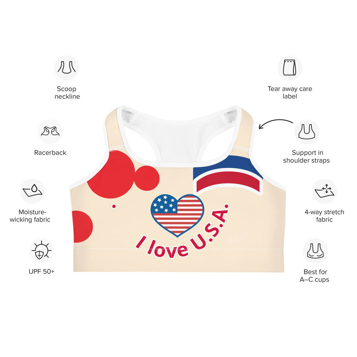 All-Over Print Sports bra