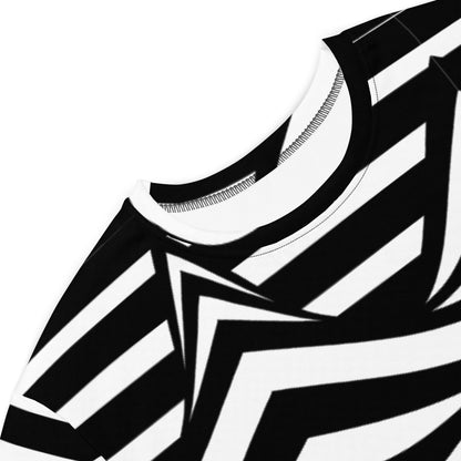 Black and White Abstract T-Shirt Dress  | All-Over Print