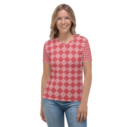 Women's T-shirt Love Pattern Stripes Diamonds Mandy 2