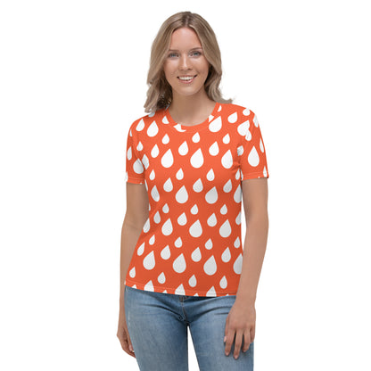 Women's T-shirt Raindrops Outrageous Orange