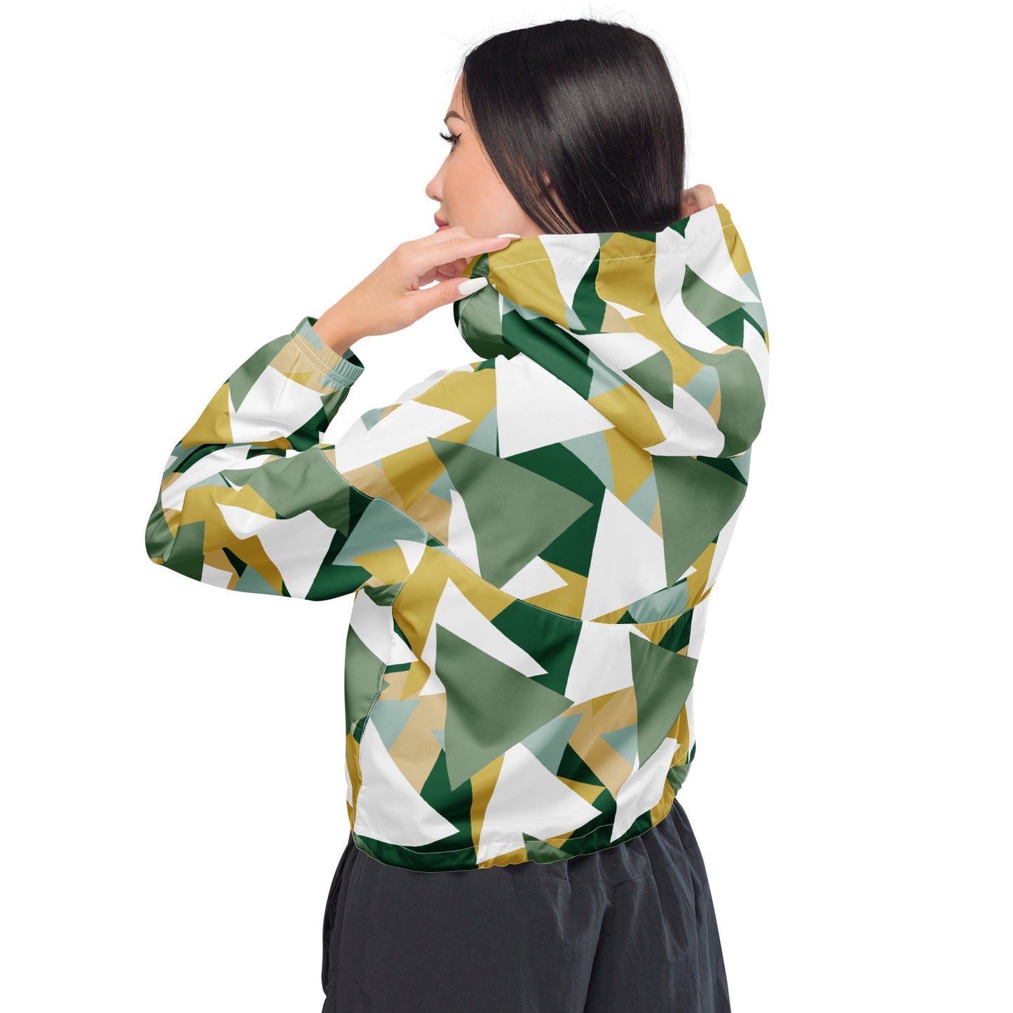 All-Over Print Women’s cropped windbreaker