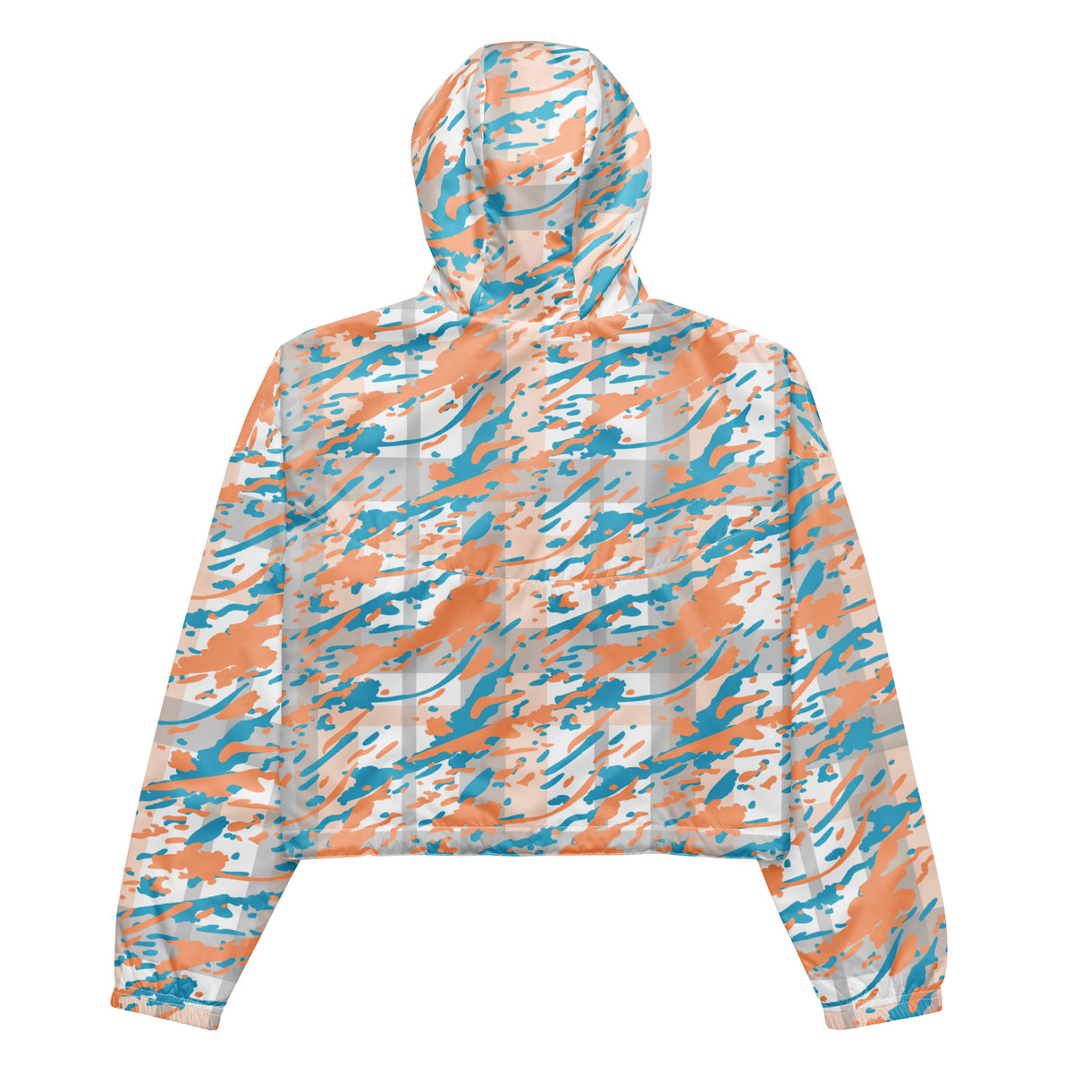 Women’s Triangle Geometric Cropped Windbreaker | All-Over Print