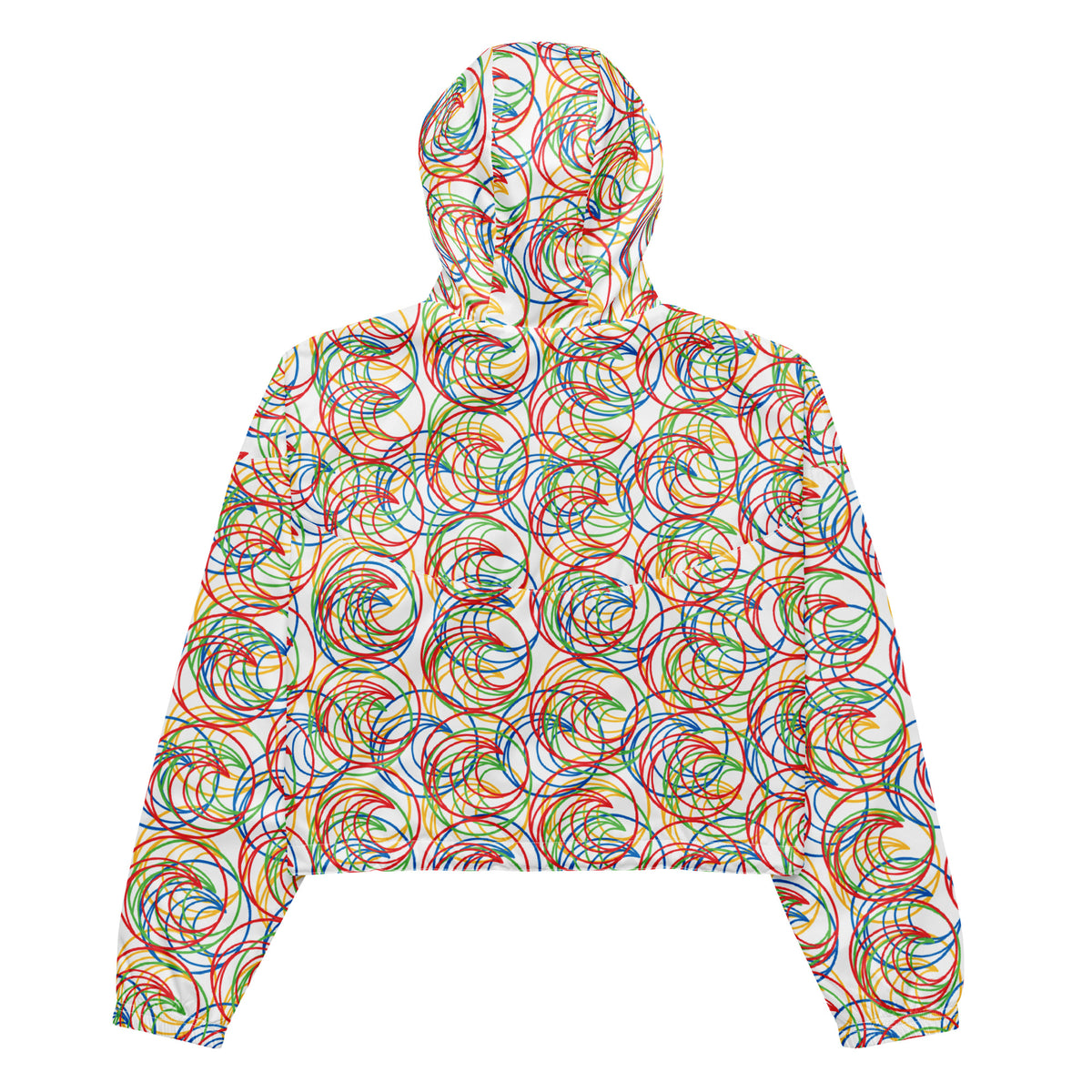Women’s Colorful Rings Cropped Windbreaker | All-Over Print