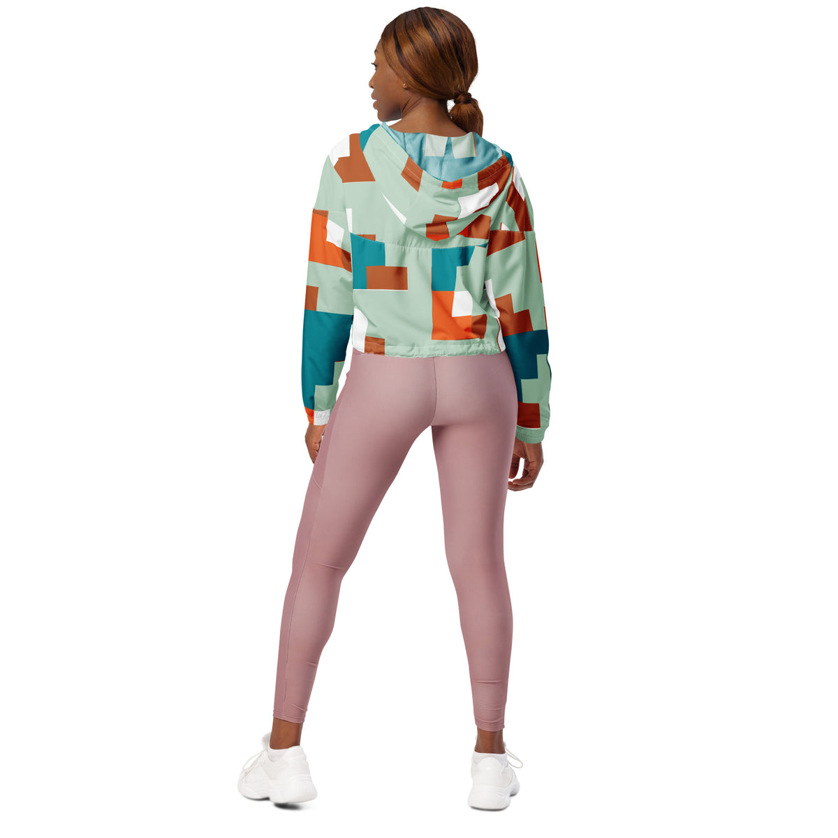 Women’s Cropped Windbreaker Abstract Edgewater | All-Over Print