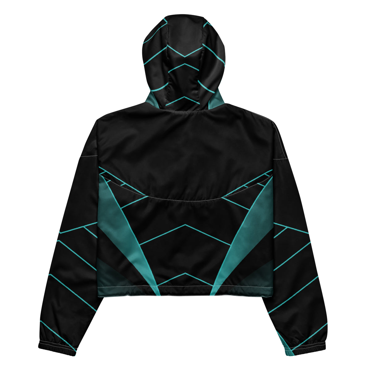 Women’s Blue V-Line Cropped Windbreaker | All-Over Print